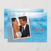 Unter Wasser zwei weniger Fische Save the Date im  Postkarte (Vorne/Hinten)