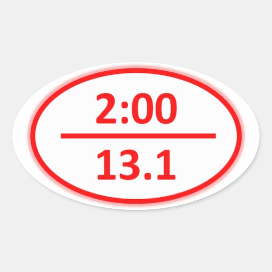 Unter zwei Stunden für die Hälfte Ovaler Aufkleber (Vorderseite)