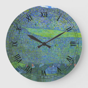 Unterach am Attersee von Klimt, Vintage Art Nouvea Große Wanduhr