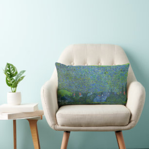 Unterach am Attersee von Klimt, Vintage Art Nouvea Lendenkissen