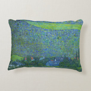 Unterach am Attersee von Klimt, Vintage Art Nouvea Zierkissen