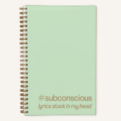 "#Unterbewusste Texte stecken in meinem Kopf" Jour Notizblock (Vorderseite)