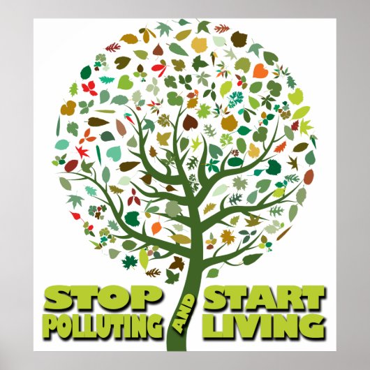 Unterbinden von Umweltverschmutzung und Leben Poster (Vorne)