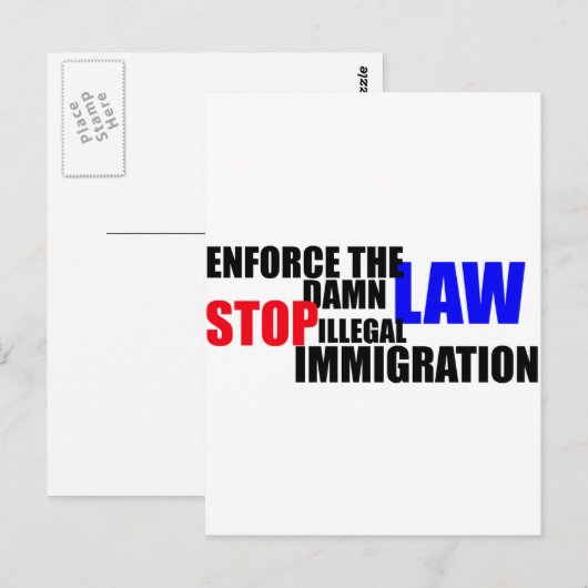 Unterbindung der illegalen Einwanderung Postkarte (Vorne/Hinten)