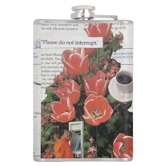 Unterbrechen Sie die Kaffeezeit am Morgen nicht Flachmann (Rückseite)