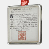 Unterbringenbeleg, 1759 silbernes ornament (Links)