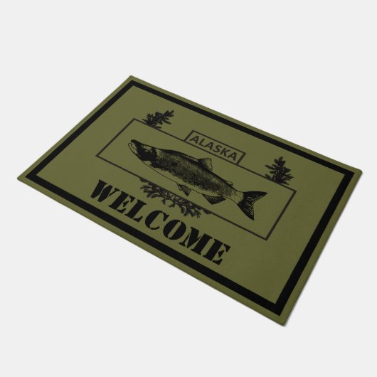Unterdutztes Alaska Combat Fisherman Abzeichen - W Fußmatte (Schrägansicht)