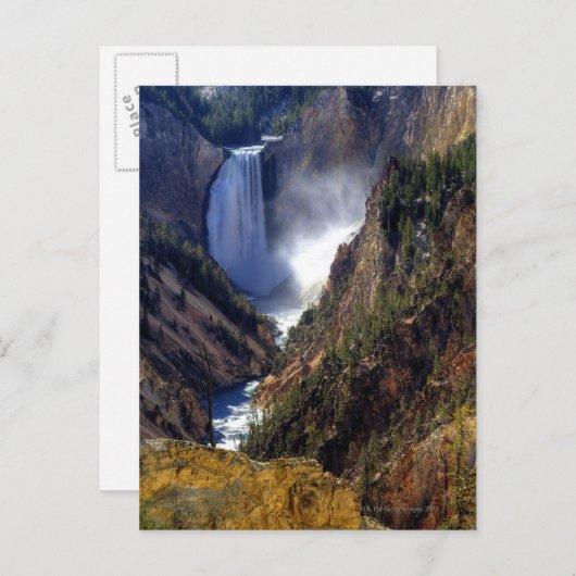 Untere Gelbsteinfälle, Yellowstone National Postkarte (Vorne/Hinten)