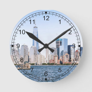 untere Manhattan-Farbschleife Runde Wanduhr