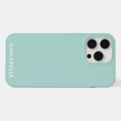 Untere Monogramm-Name Türkis Minimalistisch iPhone Hülle (Rückseite (Horizontal))