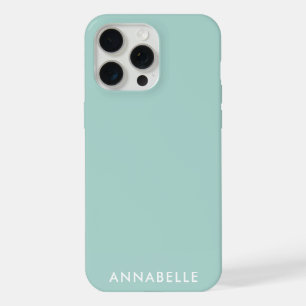 Untere Monogramm-Name Türkis Minimalistisch iPhone 15 Pro Max Hülle