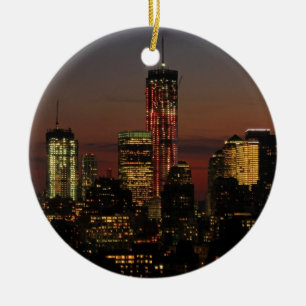 Untere New Yorker Skyline: World Trade Center in R Keramik Ornament