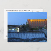 Untere Spokane-Fälle Postkarte (Vorne/Hinten)
