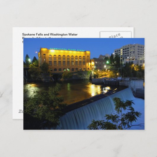Untere Spokane Falls und Washington Water Power. Postkarte (Vorne/Hinten)