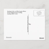 Untere Spokane Falls und Washington Water Power. Postkarte (Rückseite)