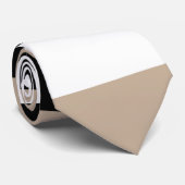 Untere Streifen - Taupe, Schwarz und Weiß Krawatte (Gerollt)