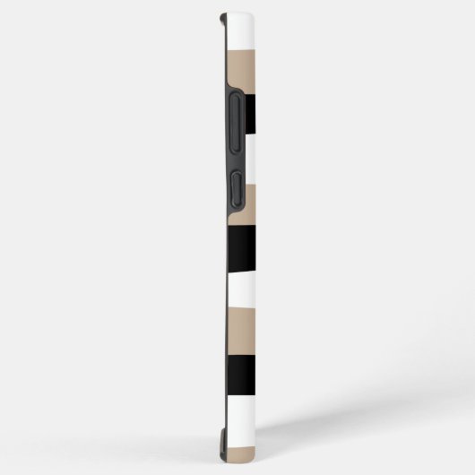 Untere Streifen - Taupe, Schwarz und Weiß Samsung Galaxy Hülle (Rechte Seite)