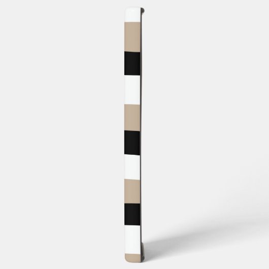 Untere Streifen - Taupe, Schwarz und Weiß Samsung Galaxy Hülle (Linke Seite)