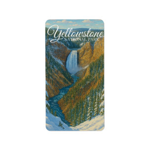 UNTERE WASSERFÄLLE, YELLOWSTONE-NATIONALPARK ADRESSAUFKLEBER
