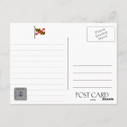 Unterer Bereich hinter dem Hintergrund des Craighi Postkarte (Rückseite)