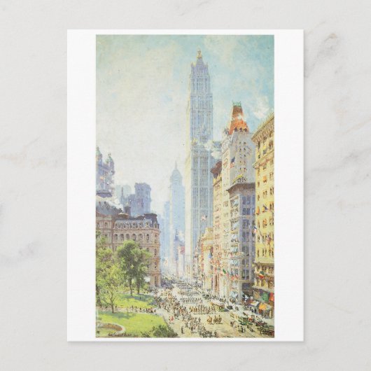 Unterer Broadway in Wartime um 1917 Postkarte (Vorderseite)