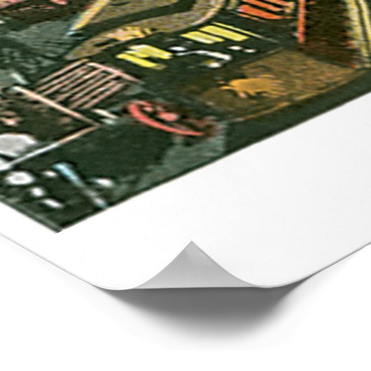 Unterer Broadway nach Nacht Poster (Ecke)