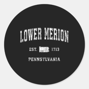 Unterer Merion Pennsylvania Pa Athletic Sports Runder Aufkleber