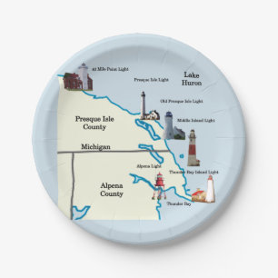 Unterer Michigan-Leuchtturm-NordostPappteller Pappteller