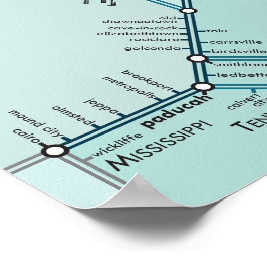 Unterer Ohio 30" x 20" Poster (Ecke)