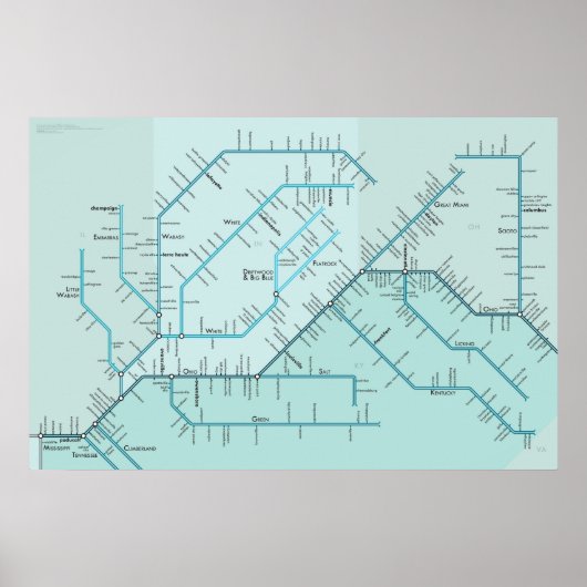 Unterer Ohio 30" x 20" Poster (Vorne)