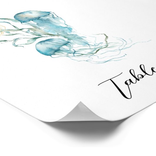 Unteres Seeigel-Tischnummer Poster (Ecke)