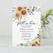 Untergang der Liebe Grüne Sonnenblumen Brautparty Einladung (Stehend Vorderseite)