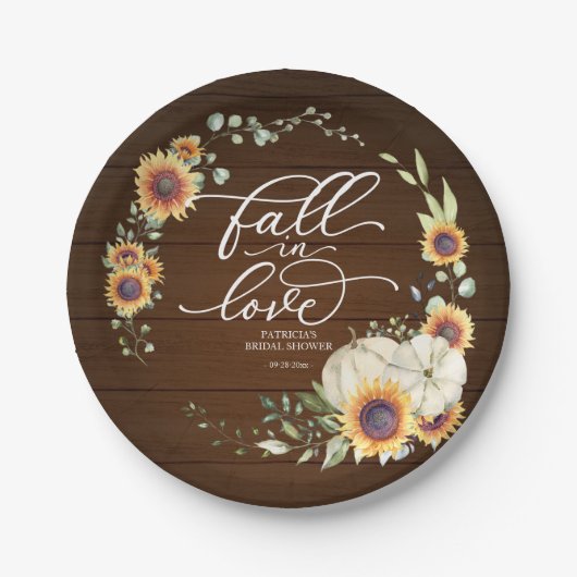 Untergang der Liebe Grüne Sonnenblumen Brautparty Pappteller (Vorderseite)