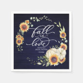 Untergang der Liebe Grüne Sonnenblumen Brautparty Serviette (Vorderseite)