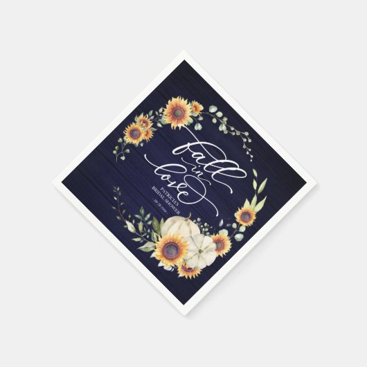 Untergang der Liebe Grüne Sonnenblumen Brautparty Serviette (Ecke)