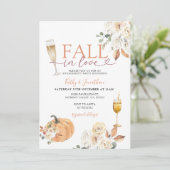 Untergang der Liebe Pumpkin Elfenbeinflora Engagem Einladung (Stehend Vorderseite)
