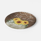 Untergang der Liebe Pumpkin Sonnenblumen Rustikale Pappteller (Schrägansicht)