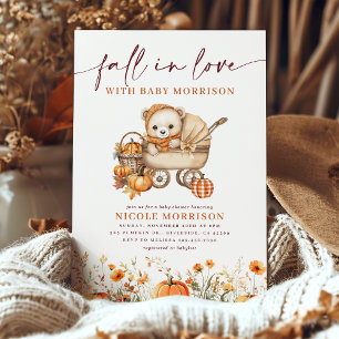 Untergang der Liebe Pumpkin Teddy Bären Floral Bab Einladung