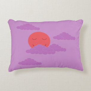 Untergehende Sonne mit violetten Wolken: Dekokissen