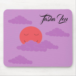 Untergehende Sonne mit violetten Wolken: Lavendel Mousepad