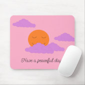 Untergehende Sonne mit Wolken: Nelkenrosa Mousepad (Mit Mouse)