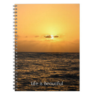 Untergehende Sonne Ozean Sonnenuntergang Kauai (me Notizblock