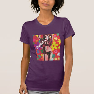 Untergeordnete Slogan für Hippy-Blume-60er T-Shirt