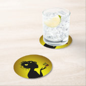 Unterglas aus Papier Gelbe Schmetterlinge Runder Pappuntersetzer (Vor Ort)