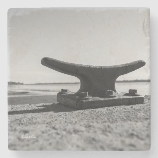 Unterglas Meeres-, Schwarz-Weiß-Thema Steinuntersetzer (Vorderseite)