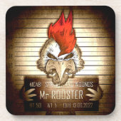 Unterglasoberglas Mr. Rooster Vintage Getränkeuntersetzer (Vorderseite)