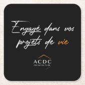 Unterglasobjekt Engagiert in Ihren Lebensplänen Rechteckiger Pappuntersetzer (Vorderseite)