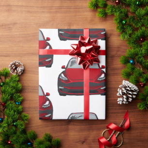 Untergrund für das Auto von Red Electric Vehicle S Geschenkpapier