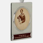 Untergrund Railroad Abolitionist Harriet Tubman Banner-Ornament Silber (Rechts)
