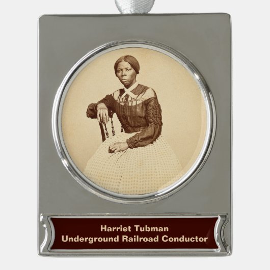 Untergrund Railroad Abolitionist Harriet Tubman Banner-Ornament Silber (Vorderseite)
